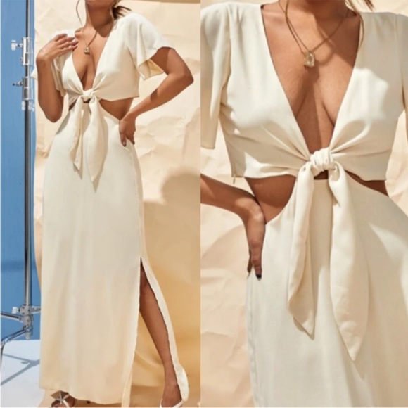 Boho cut out knot front maxi dress - Picture 3 of 10